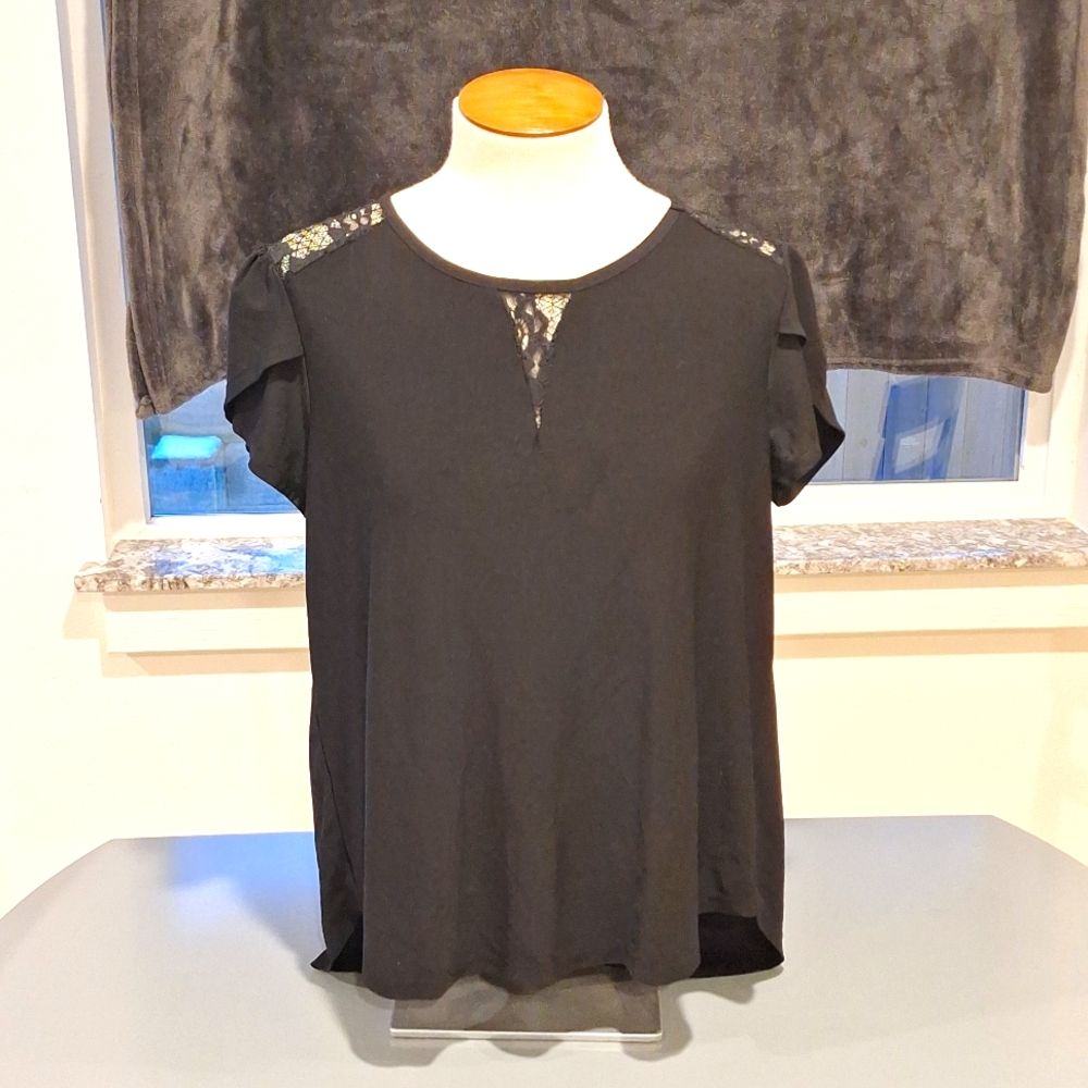 Black blouse with lace detailing